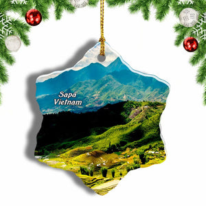 Vietnam Muong Hoa Valley Sapa Christmas Ornament 3 Inches Snow