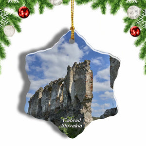 Slovakia Cabrad Castle Christmas Ornament 3 Inches Snow