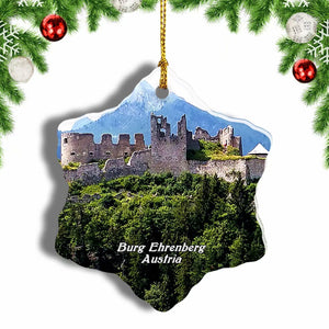 Austria Burg Ehrenberg Castle Christmas Ornament 3 Inches Snow