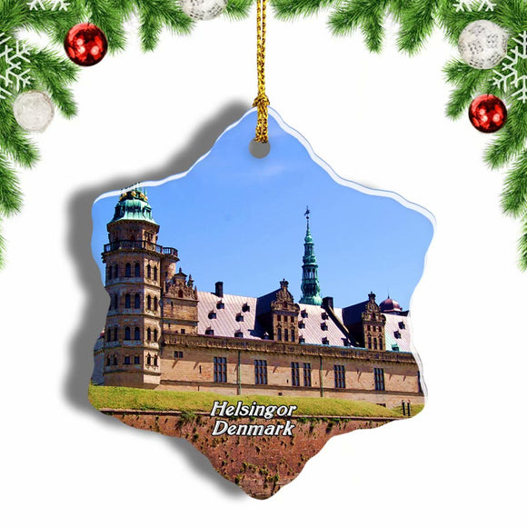 Denmark Castle Helsingor Christmas Ornament 3 Inches Snow