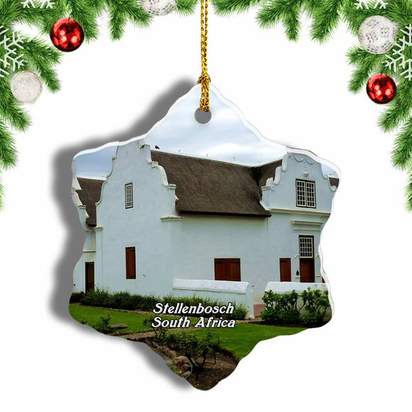 South Africa Stellenbosch Christmas Ornament 3 Inches Snow