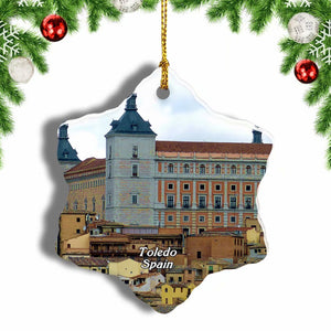 Spain Alcazar Castle Toledo Christmas Ornament 3 Inches Snow