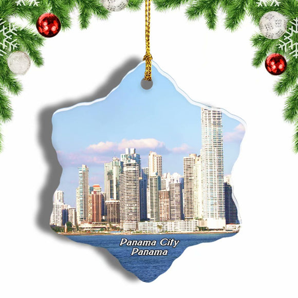 Panama City Christmas Ornament 3 Inches Snow