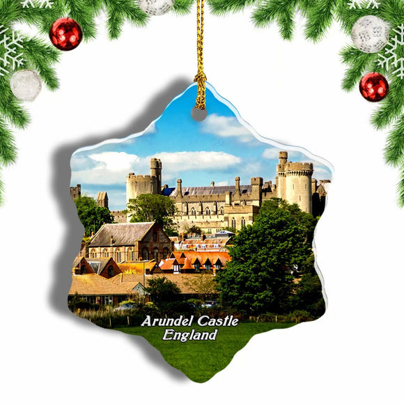 UK England Arundel Castle Christmas Ornament 3 Inches Snow