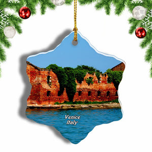 Lagoon Venice Italy Christmas Ornament 3 Inches Snow