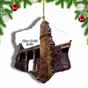 India Qutub Minar New Delhi Christmas Ornament 3 Inches Snow