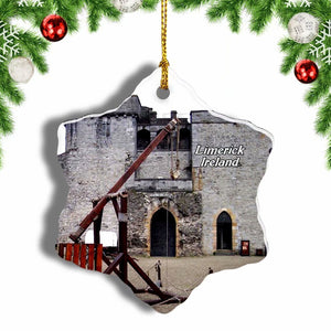 Ireland King John's Castle Limerick Christmas Ornament 3 Inches Snow