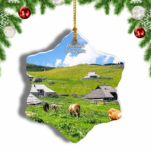 Slovenia Velika Planina Christmas Ornament 3 Inches Snow