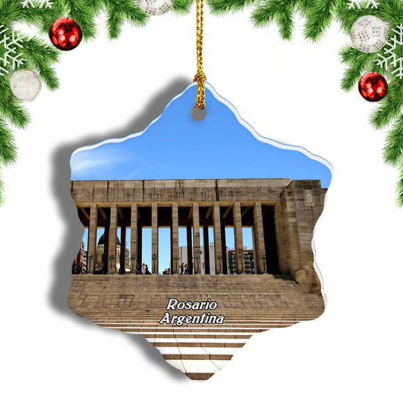 Argentina National Historic Monument to the Flag Rosario Christmas Ornament 3 Inches Snow