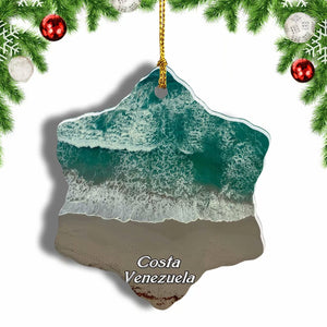 Venezuela Beach Cuman¨¢ Sucre Christmas Ornament 3 Inches Snow