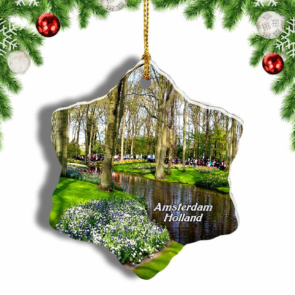 Holland Giethoorn Amsterdam Christmas Ornament 3 Inches Snow