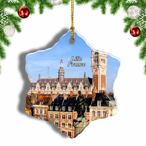 France Old Town Lille Christmas Ornament 3 Inches Snow