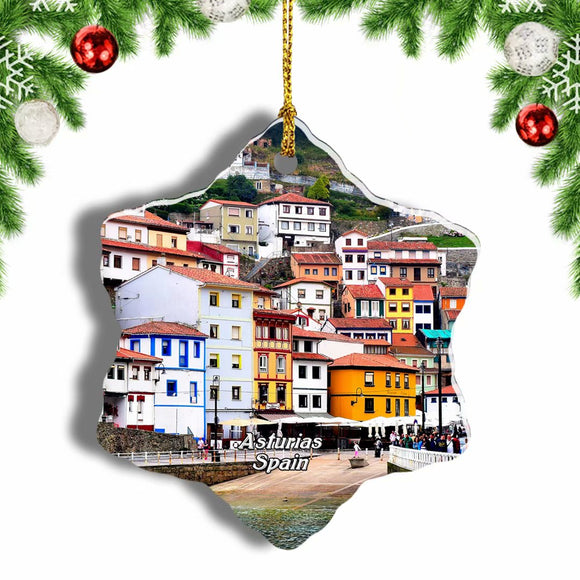 Spain Asturias Christmas Ornament 3 Inches Snow