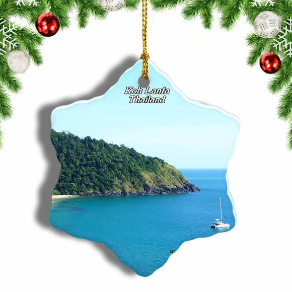 Thailand Koh Lanta Christmas Ornament 3 Inches Snow