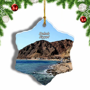 Egypt Blue Hole Dahab Christmas Ornament 3 Inches Snow