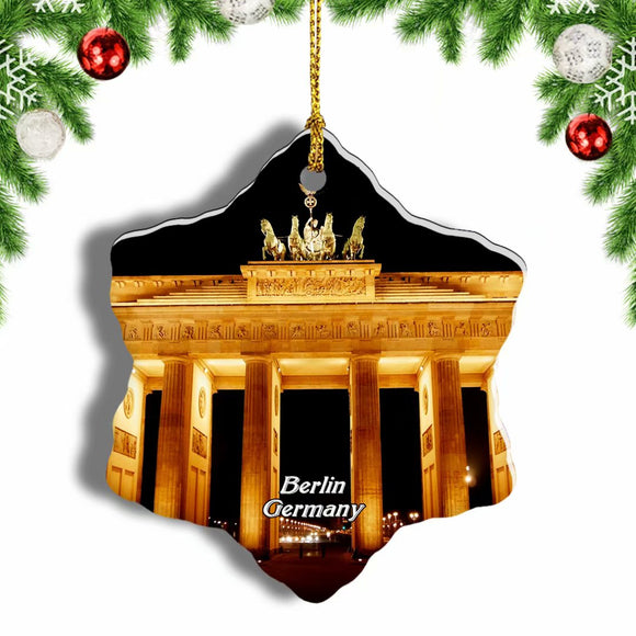 Germany Brandenburg Gate Berlin Christmas Ornament 3 Inches Snow