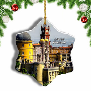 Portugal Castle Foam Sintra Lisbon Christmas Ornament 3 Inches Snow