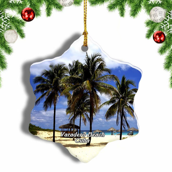 Varadero Beach Cuba Christmas Ornament 3 Inches Snow