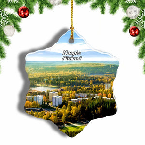 Finland Kuopio Christmas Ornament 3 Inches Snow