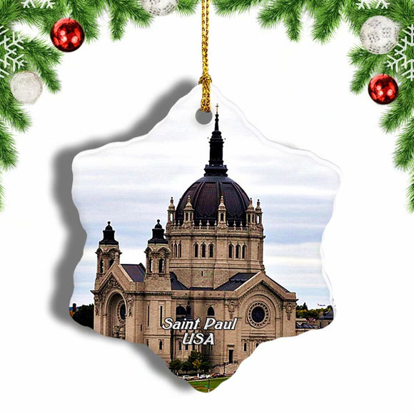 USA America Cathedral of Saint Paul Christmas Ornament 3 Inches Snow