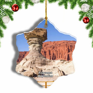 Valley Of The Moon San Juan Argentina Christmas Ornament 3 Inches Snow