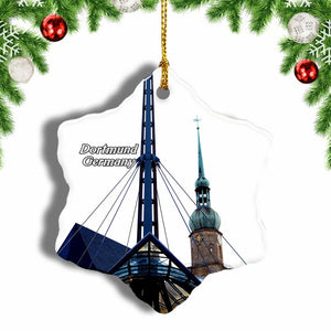 Germany Dortmund Christmas Ornament 3 Inches Snow