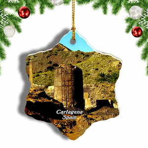 Spain Monumento India Cartagena Christmas Ornament 3 Inches Snow