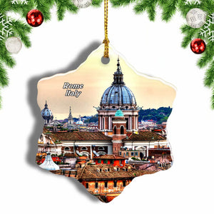 Rome Italy Christmas Ornament 3 Inches Snow