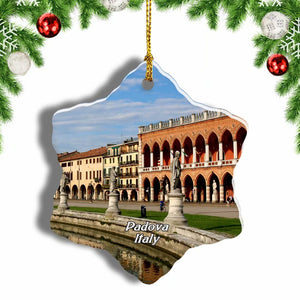 Italy Prato della Valle Padova Christmas Ornament 3 Inches Snow