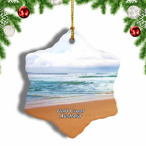 Australia Surfers Paradise Gold Coast Christmas Ornament 3 Inches Snow