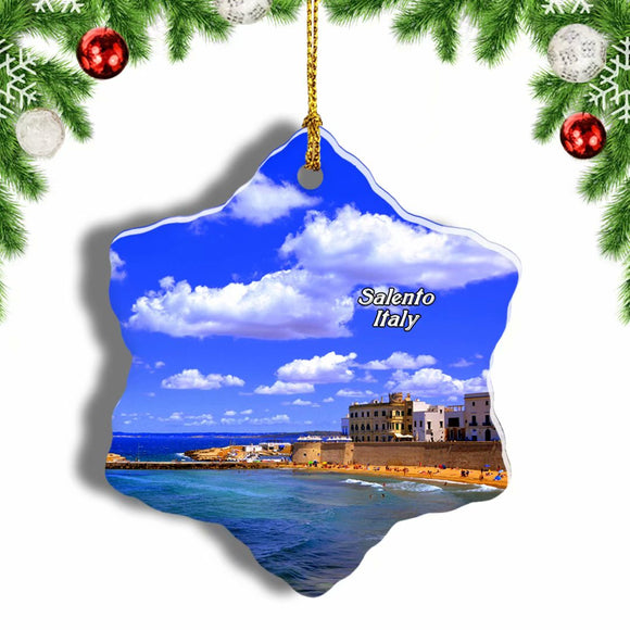 Puglia Gallipoli Salento Italy Christmas Ornament 3 Inches Snow