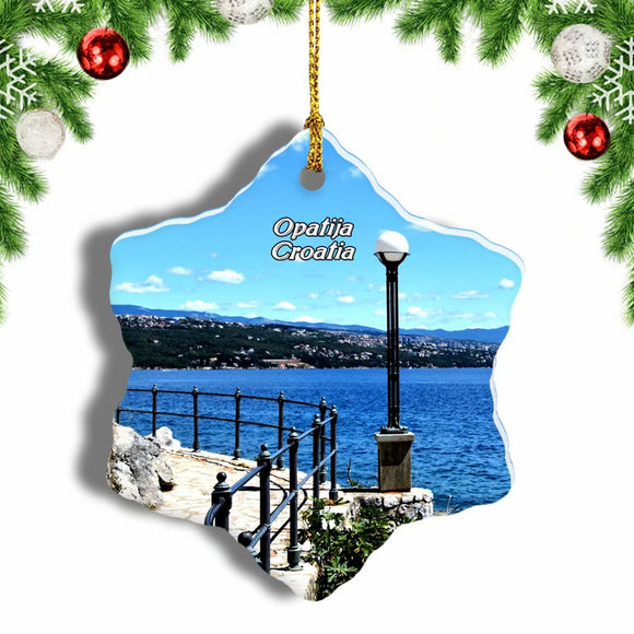 Croatia Opatija Christmas Ornament 3 Inches Snow