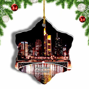 Germany Main Frankfurt Christmas Ornament 3 Inches Snow