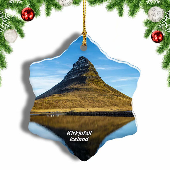 Iceland Kirkjufell Christmas Ornament 3 Inches Snow