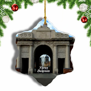 Belgium Menin Gate Memorial Ypres Christmas Ornament 3 Inches Snow