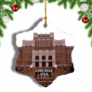 USA America Central High School Little Rock Christmas Ornament 3 Inches Snow