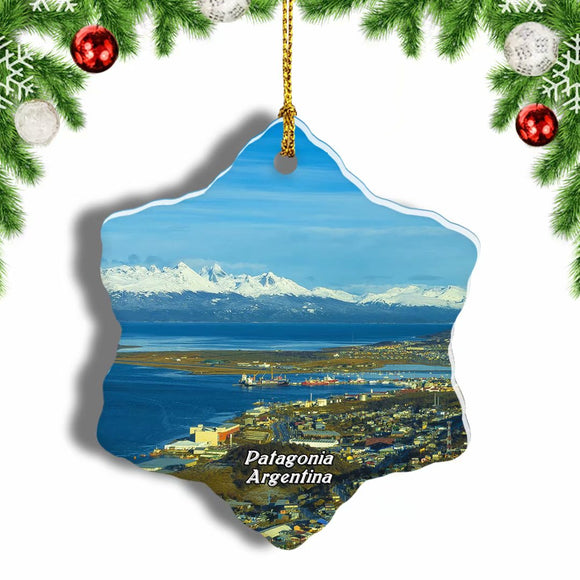 Ushuaia Beagle Channel Patagonia Argentina Christmas Ornament 3 Inches Snow