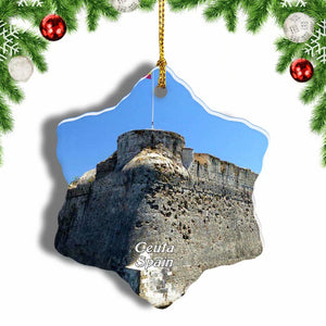 Spain Royal Walls Ceuta Christmas Ornament 3 Inches Snow