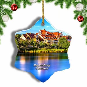 Germany Danube Regensburg Christmas Ornament 3 Inches Snow