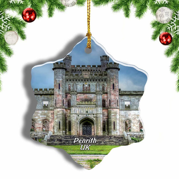 UK England Lowther Castle and Gardens Penrith Christmas Ornament 3 Inches Snow