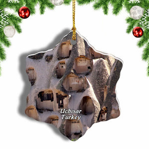 Turkey Cappadocia Uchisar Museum Christmas Ornament 3 Inches Snow