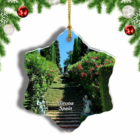 Spain Santa Clotilde Gardens Lloret de Mar Girona Christmas Ornament 3 Inches Snow