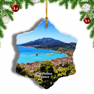 Greece Zakynthos Christmas Ornament 3 Inches Snow