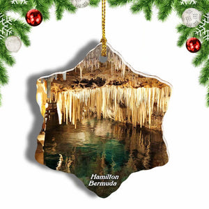 Bermuda Crystal Caves  Hamilton Christmas Ornament 3 Inches Snow