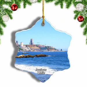 Chile Iquique Christmas Ornament 3 Inches Snow