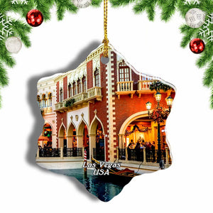 America USA Venetian Las Vegas Christmas Ornament 3 Inches Snow