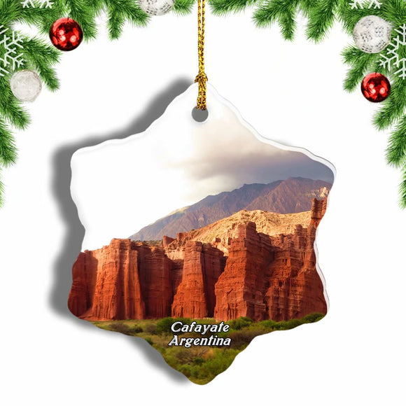 Quebrada De Cafayate Argentina Christmas Ornament 3 Inches Snow