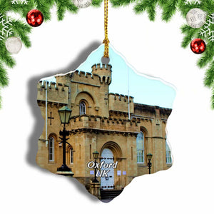 UK England Oxford Castle Christmas Ornament 3 Inches Snow