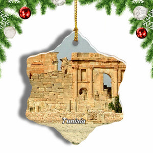 The Carthage Archaeological Park Tunisia Christmas Ornament 3 Inches Snow