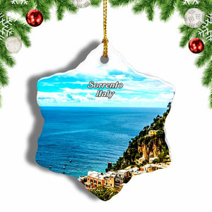 Italy Punta del Capo Sorrento Christmas Ornament 3 Inches Snow